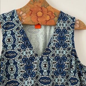 Joe Fresh Blue  Black Midi Dress size large